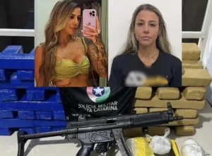 Cabeleireira é presa com submetralhadora MP5 e 40 kg de drogas em Tubarão, no Sul de SC